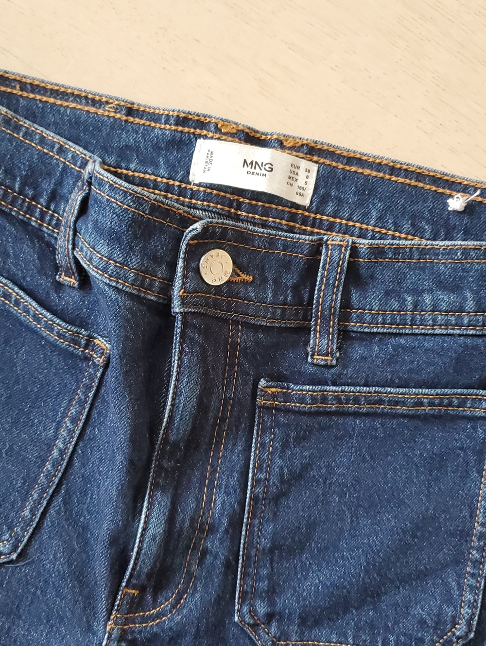 Mango- For tall girls, Dark blue High Rise Flare Sz.6 Like New/ inseam 34" - Picture 2 of 5
